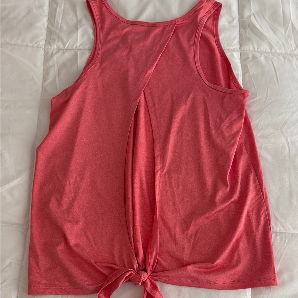 ZELOS Coral Pink Tie-Back Tank Top